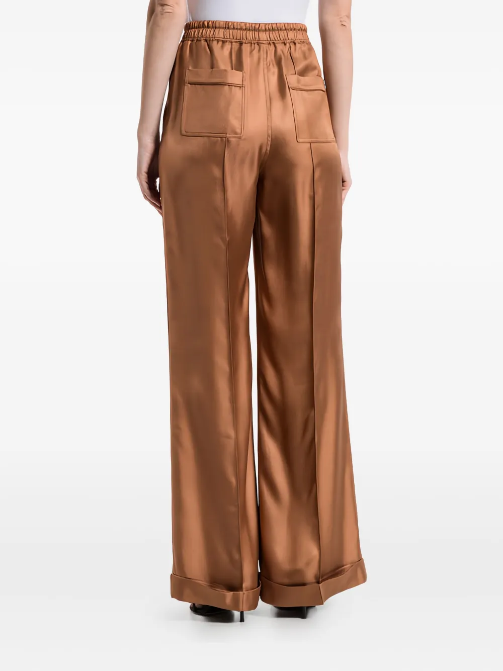 TOM FORD Zijden broek met trekkoord Bruin