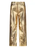 FRAME metallic-finish trousers - Gold