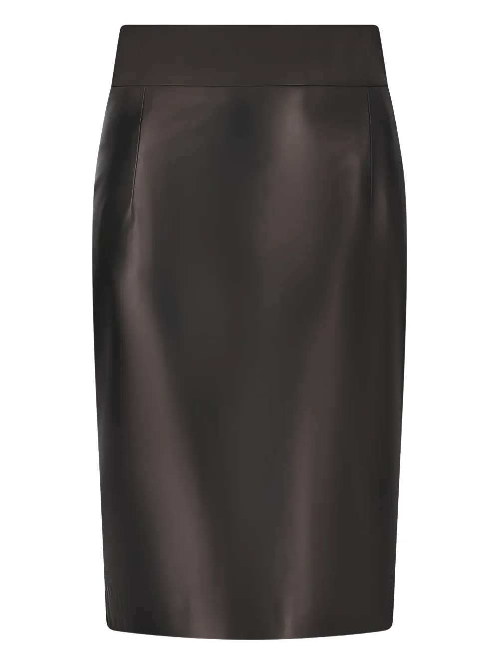 Tagliatore leather pencil midi skirt - Zwart