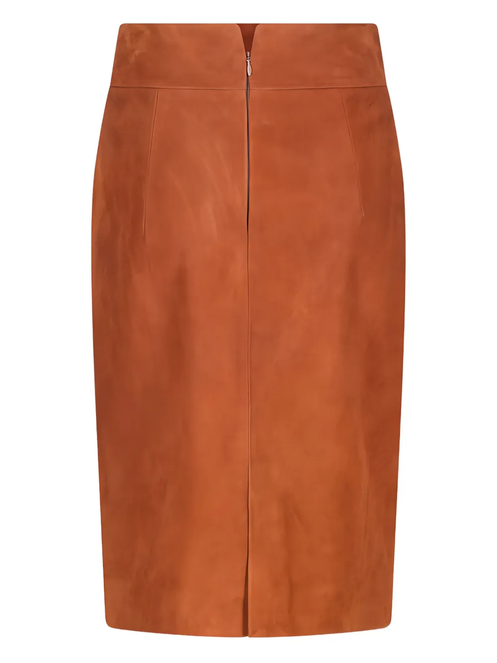 Tagliatore suede pencil midi skirt - Bruin
