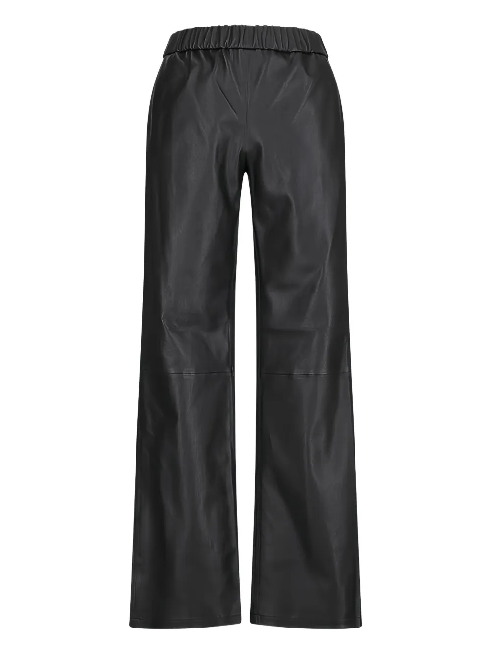 elastic-waist leather trousers