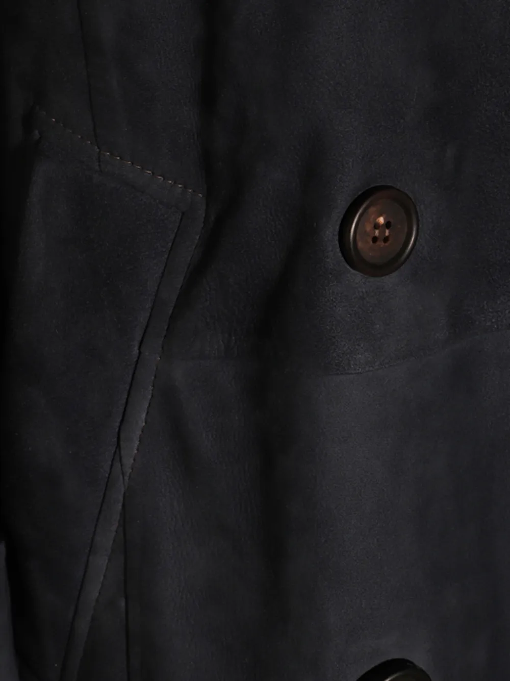 Shop Brunello Cucinelli Suede Trench Coat