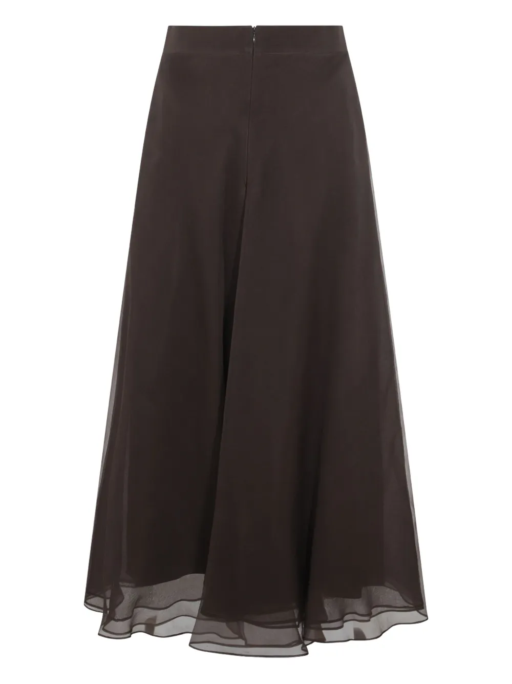 Brunello Cucinelli silk midi skirt - Bruin