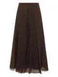 Brunello Cucinelli silk midi skirt - Brown