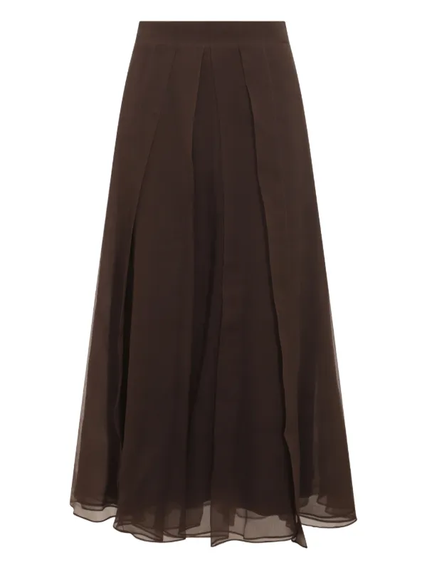スカート Brunello Cucinelli Gonna In Seta Brunello Cucinelli Gonna Midi In Seta | Marrone | FARFETCH IT