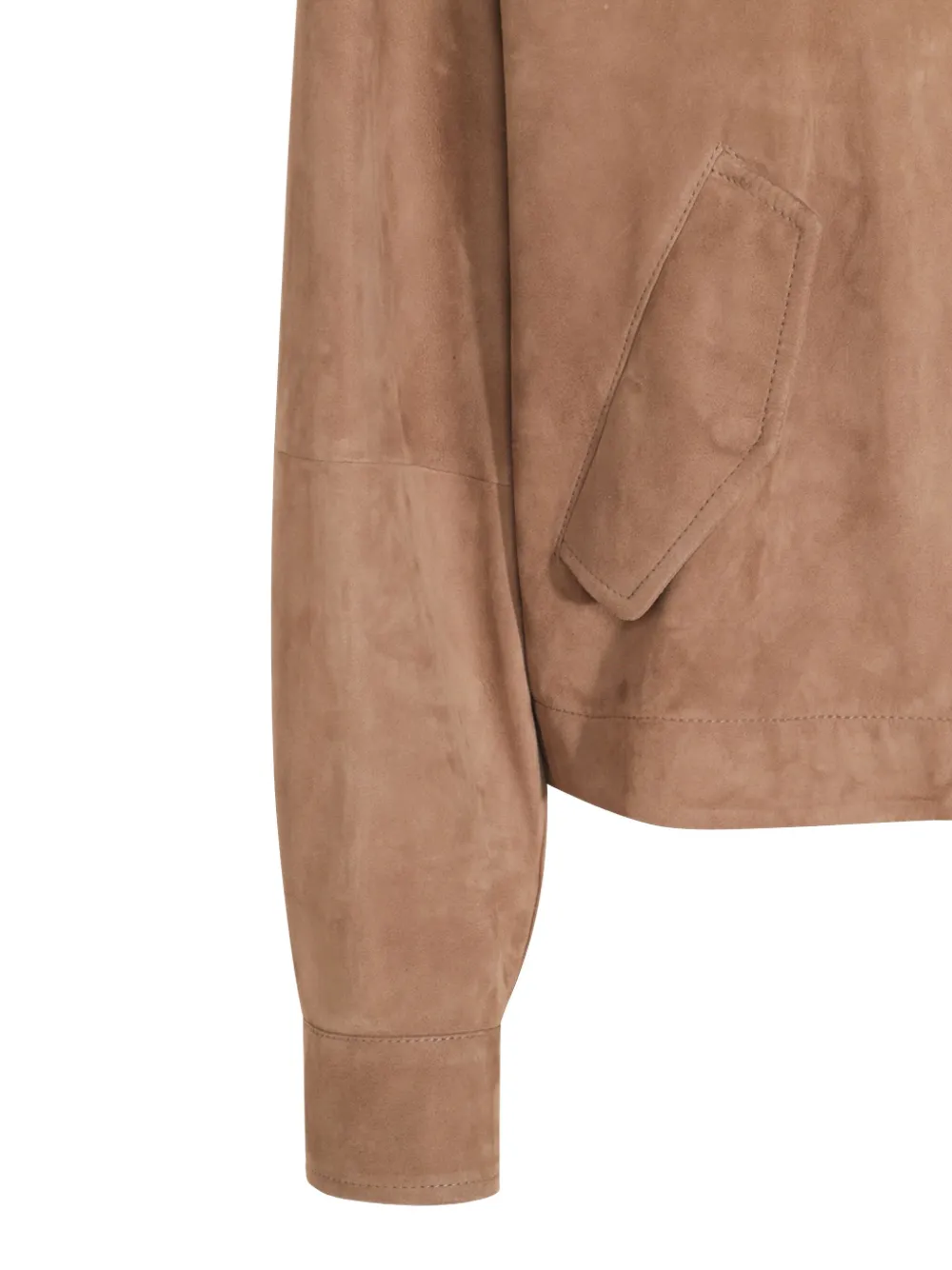 Brunello Cucinelli Suède bomberjack Bruin
