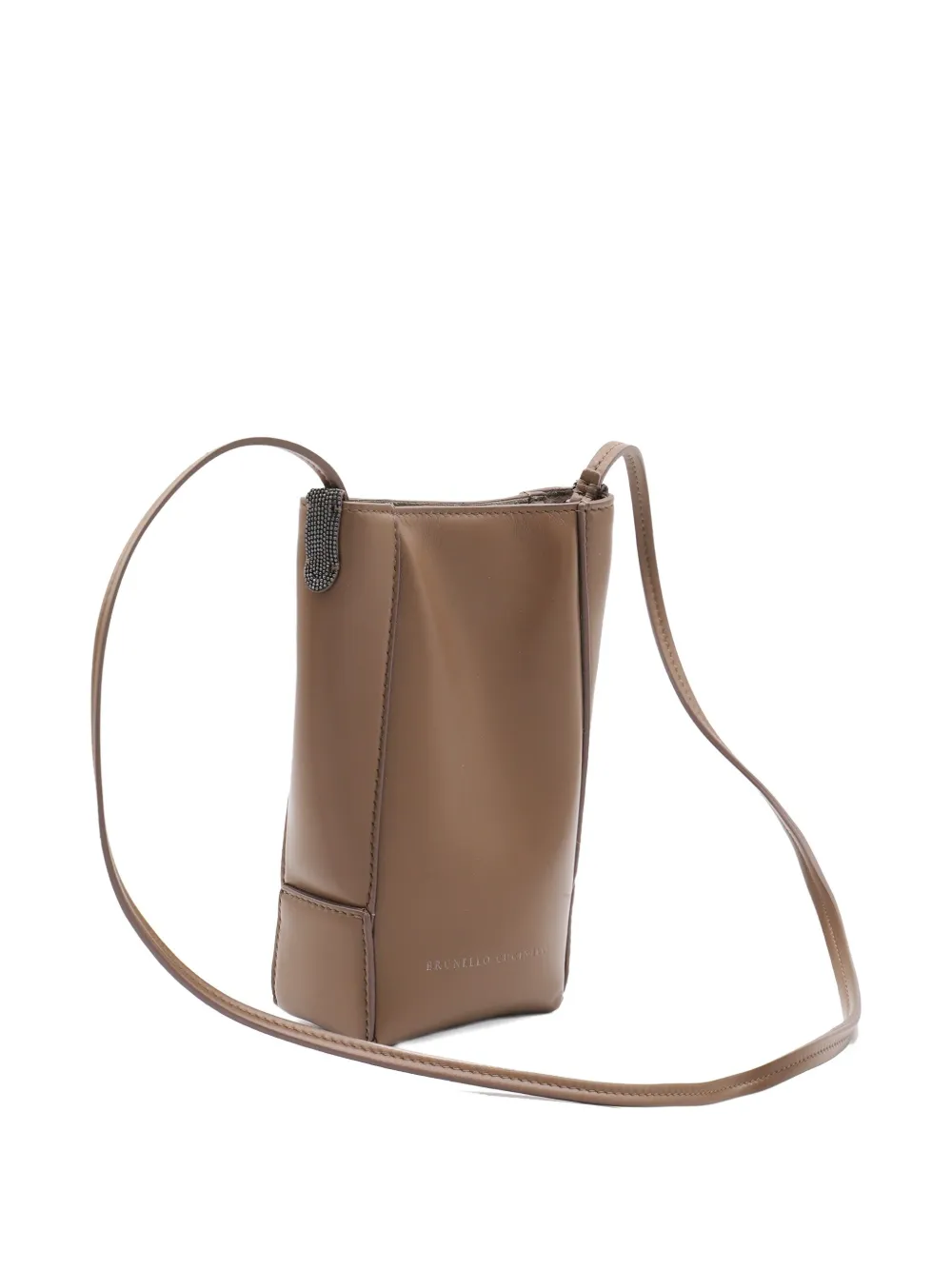 Brunello Cucinelli leather shoulder bag - Bruin