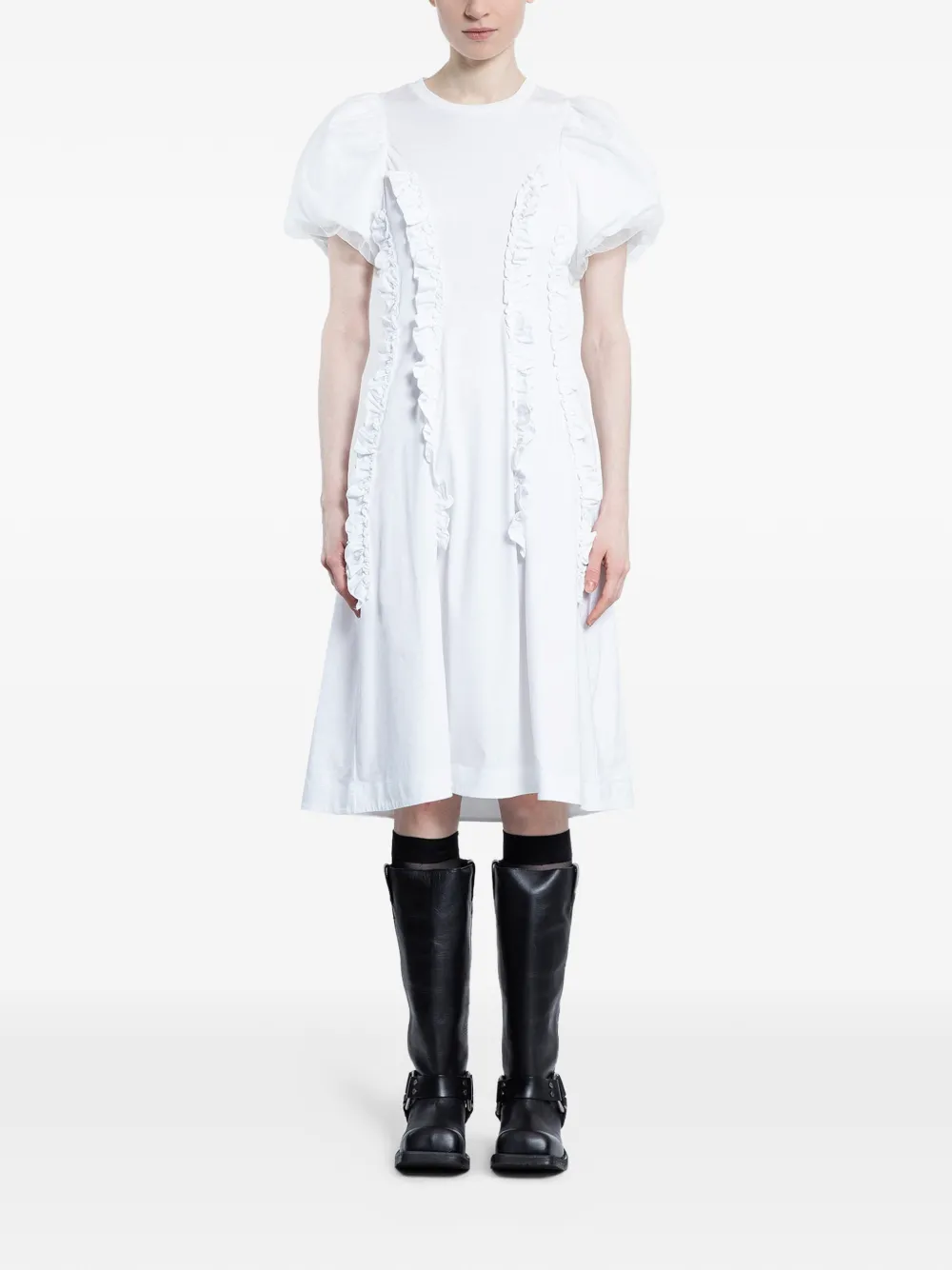 Simone Rocha ruffled frill dress - Bianco