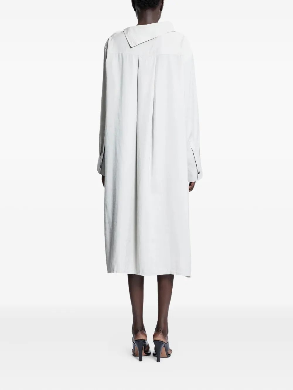 Studio Nicholson Leat High-neck Draped Dress In Multi