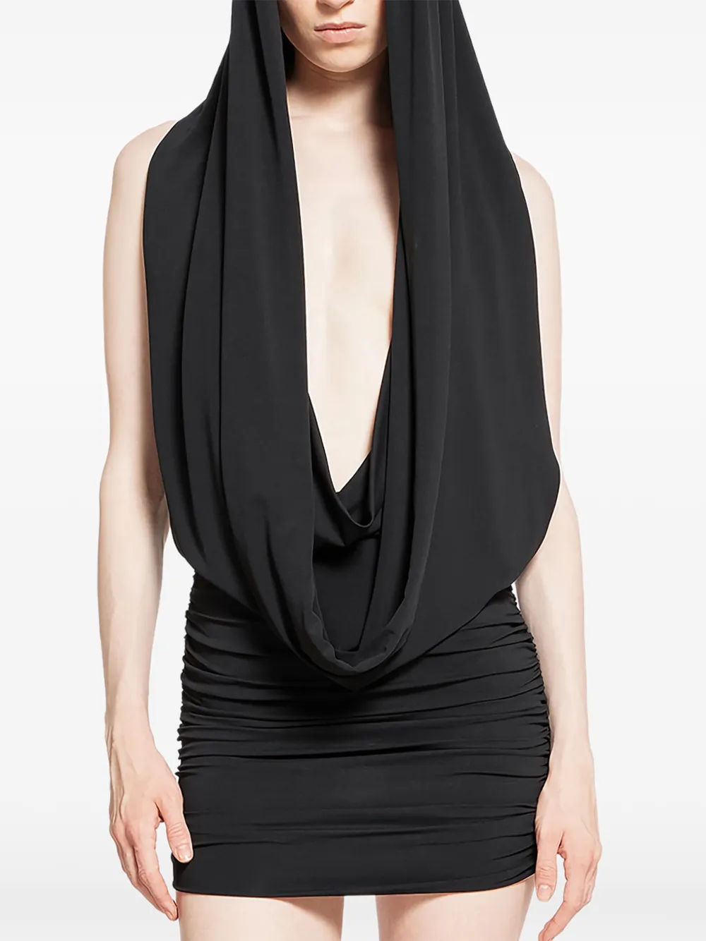 Magda Butrym draped mini dress - Zwart