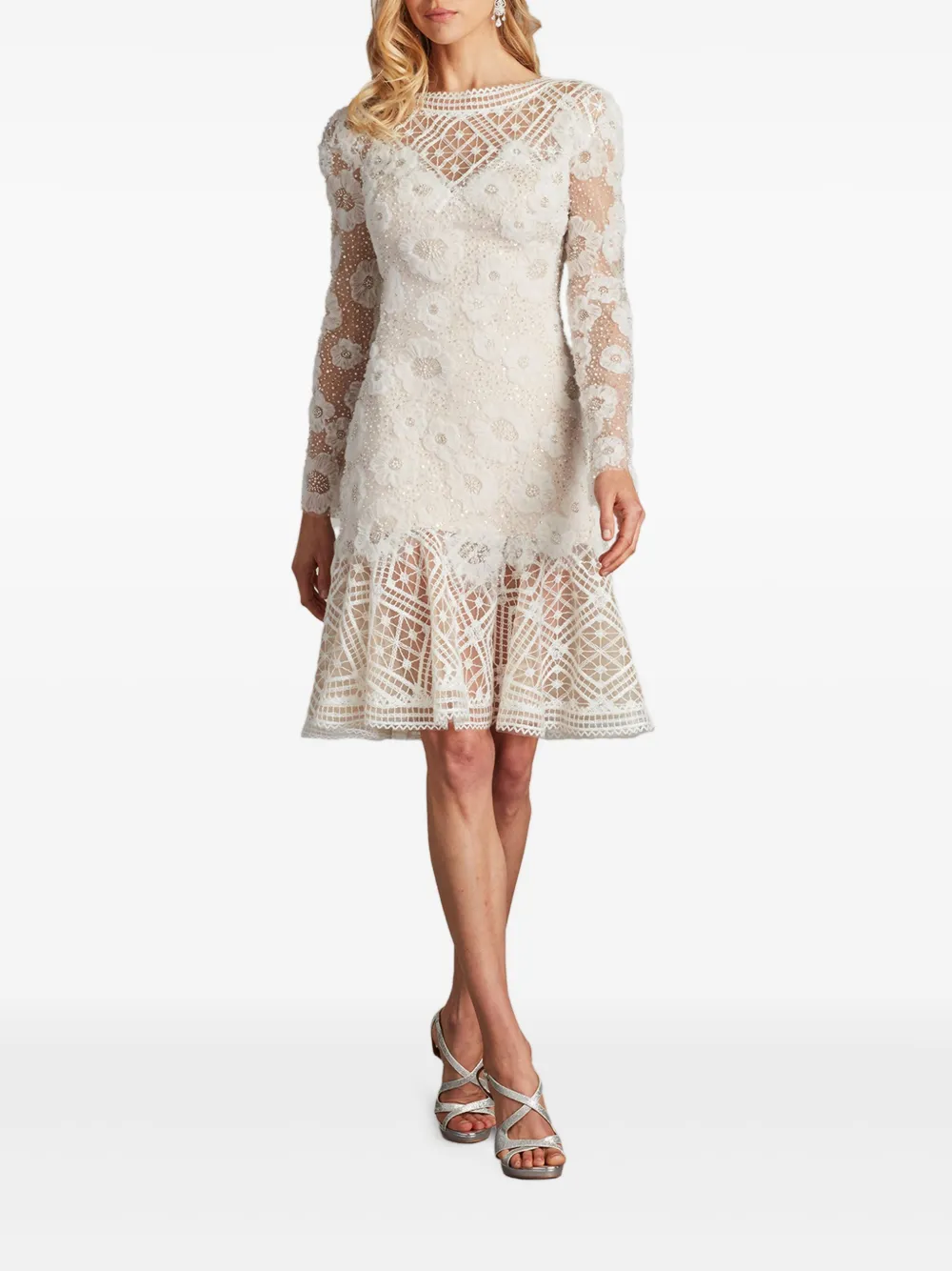 Tadashi Shoji Jurk met geborduurd kant - Wit