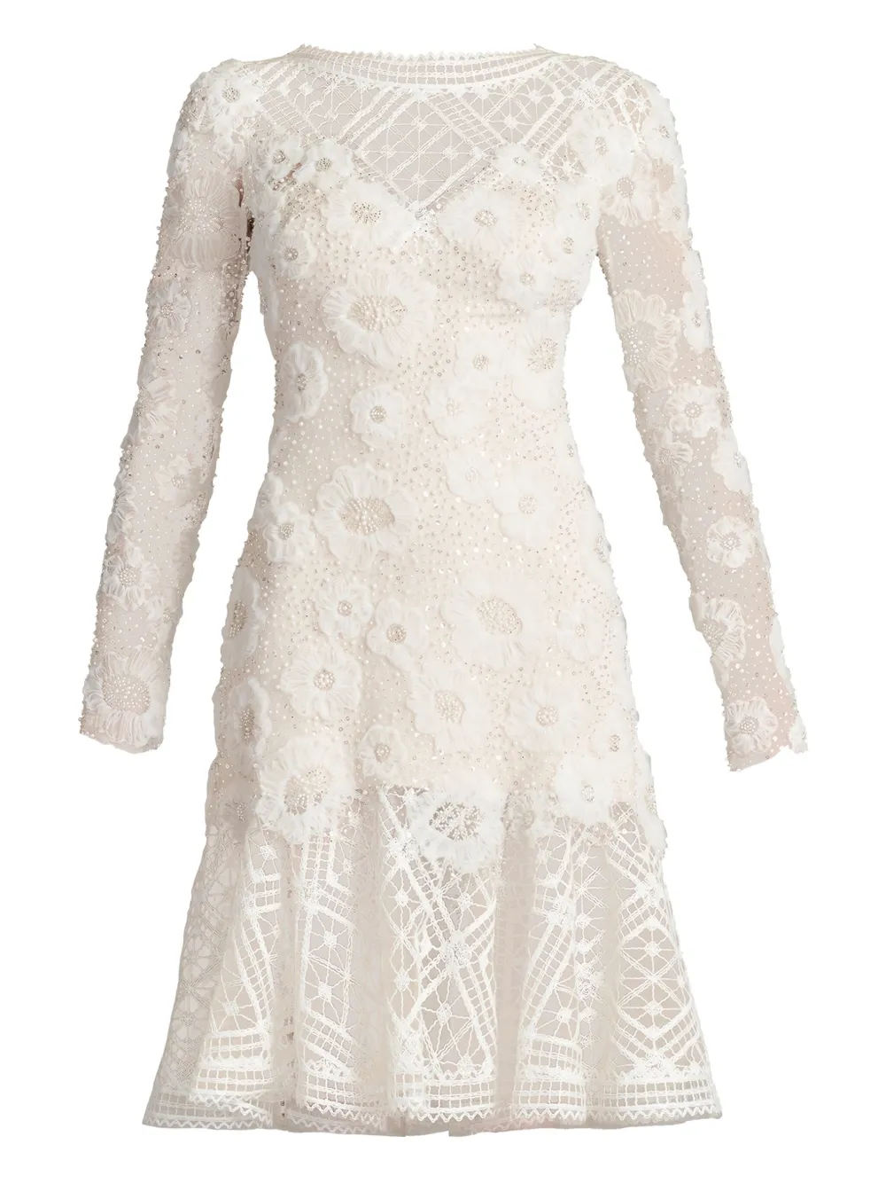 Idly lace-embroidered flared dress