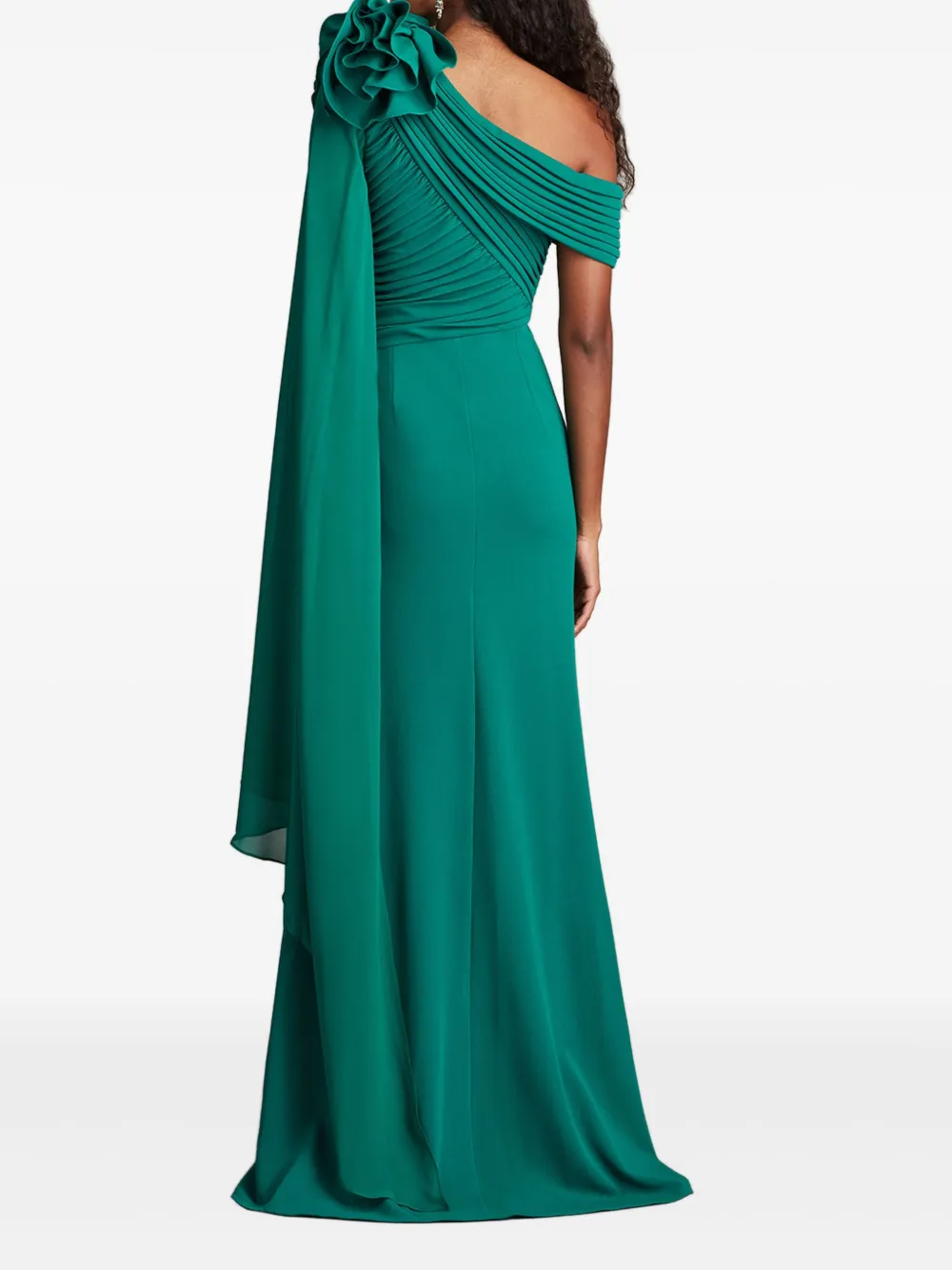 Tadashi Shoji Gedrapeerdee off-shoulder avondjurk Groen