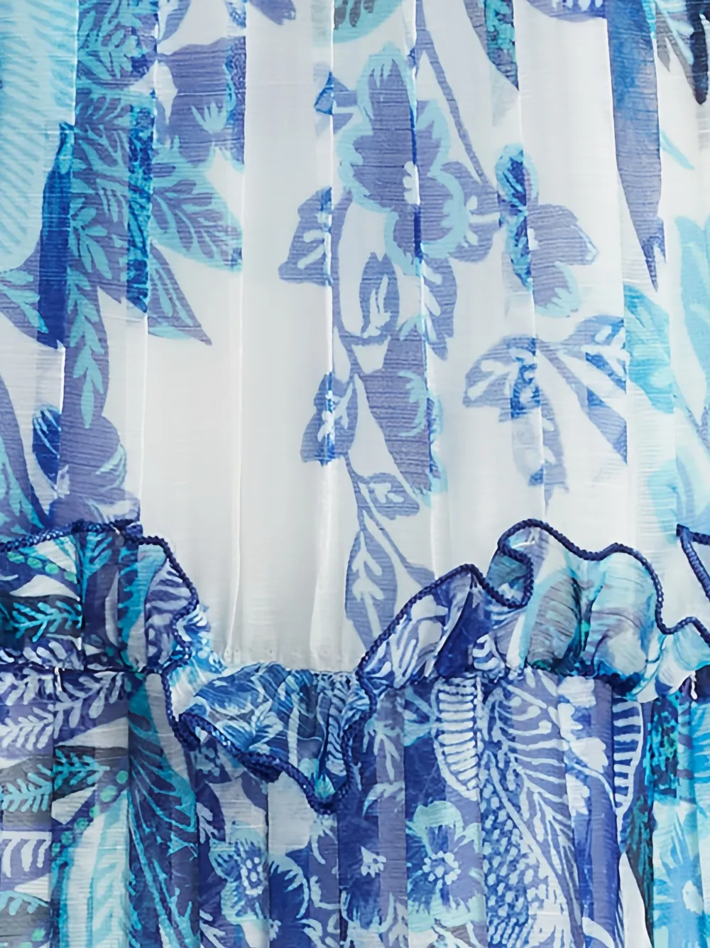 Tadashi Shoji Gelaagde maxi-jurk met bloemenprint Blauw