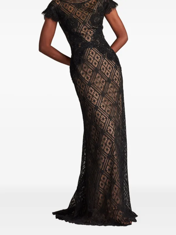 Tadashi Shoji タダシショージ Lace-Panel Dress Tadashi Shoji Jasi lace-panel Evening Gown | Black | FARFETCH