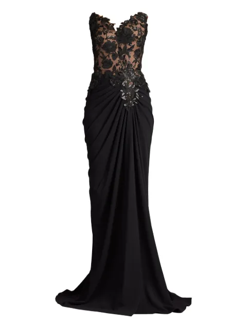 Tadashi Shoji Schulterfreies Abendkleid mit Stickerei