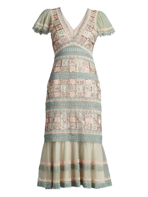 Robe à fleurs brodées - Tadashi Shoji - Modalova