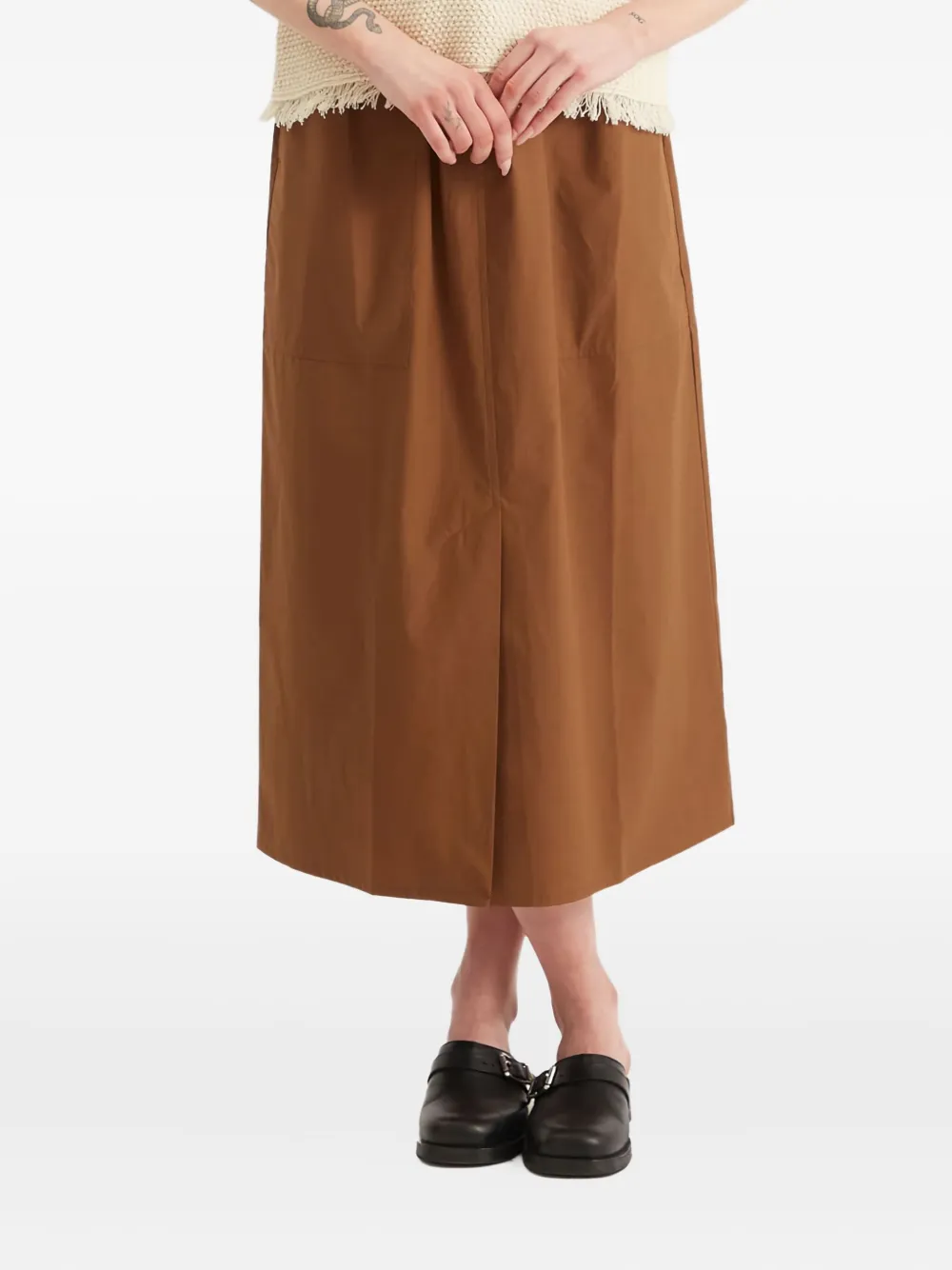 Studio Nicholson Elasticated-waist Side-pocket Skirt In Brown