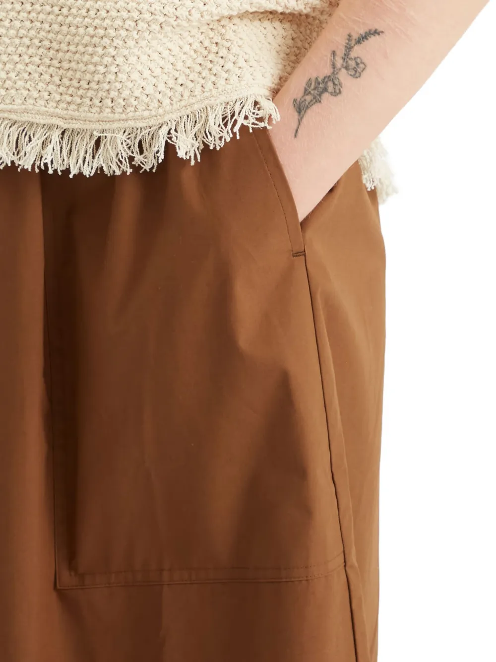 Studio Nicholson Elasticated-waist Side-pocket Skirt In Brown