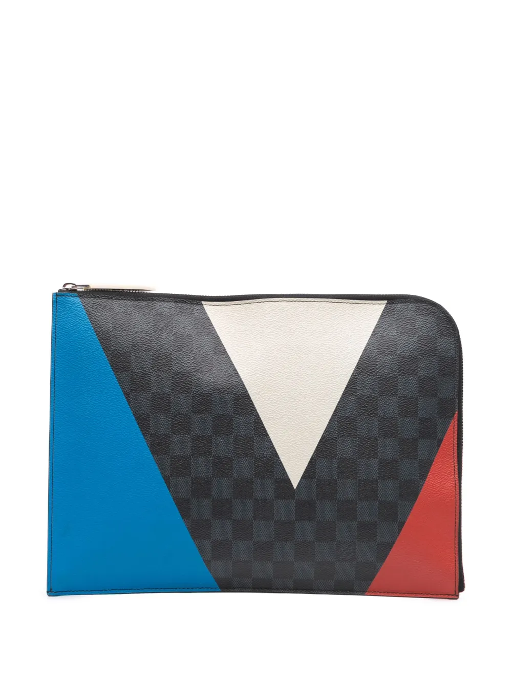 Pre-owned Louis Vuitton 2016 Damier Cobalt Americas Cup Pochette Jour Gm Clutch Bag