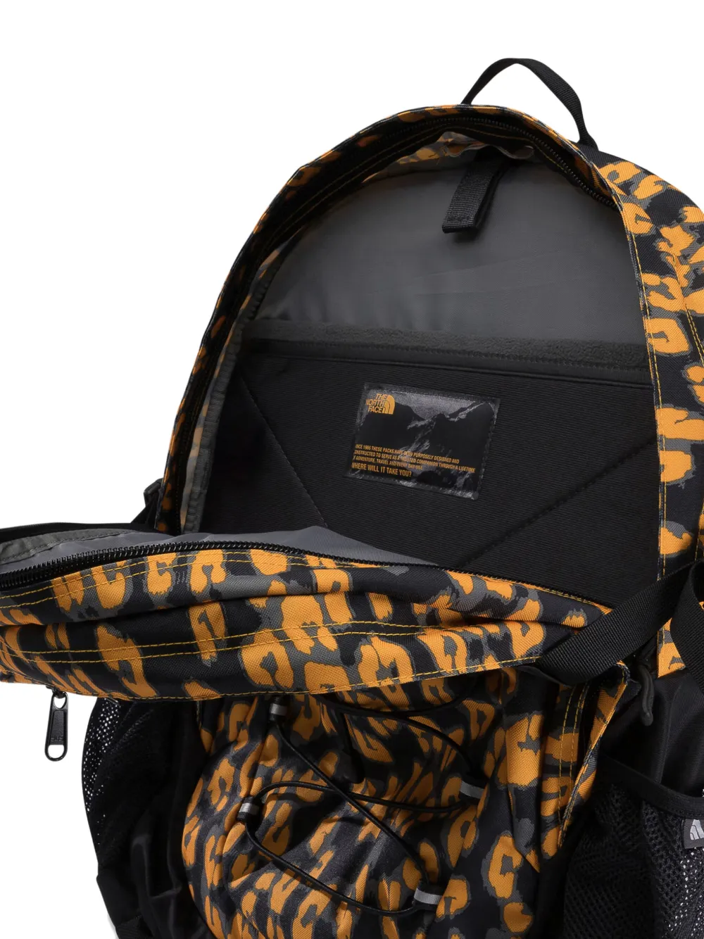 The North Face Leopard-print Drawstring Backpack In Black