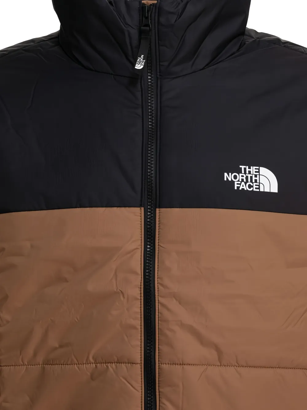 The North Face Tweekleurig gewatteerd jack Bruin