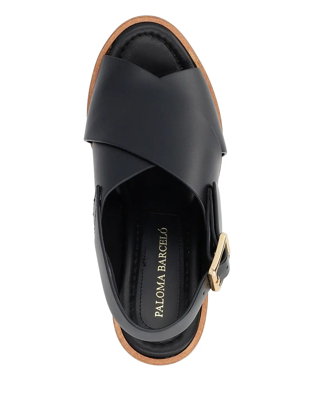 Paloma Barceló 110mm crossover slingback wedge sandals Black