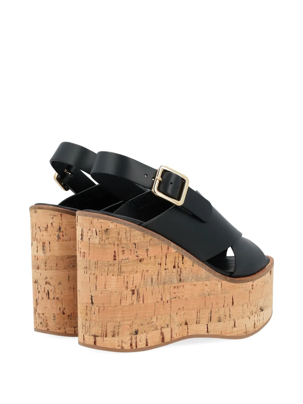 Paloma Barceló 110mm crossover slingback wedge sandals Black