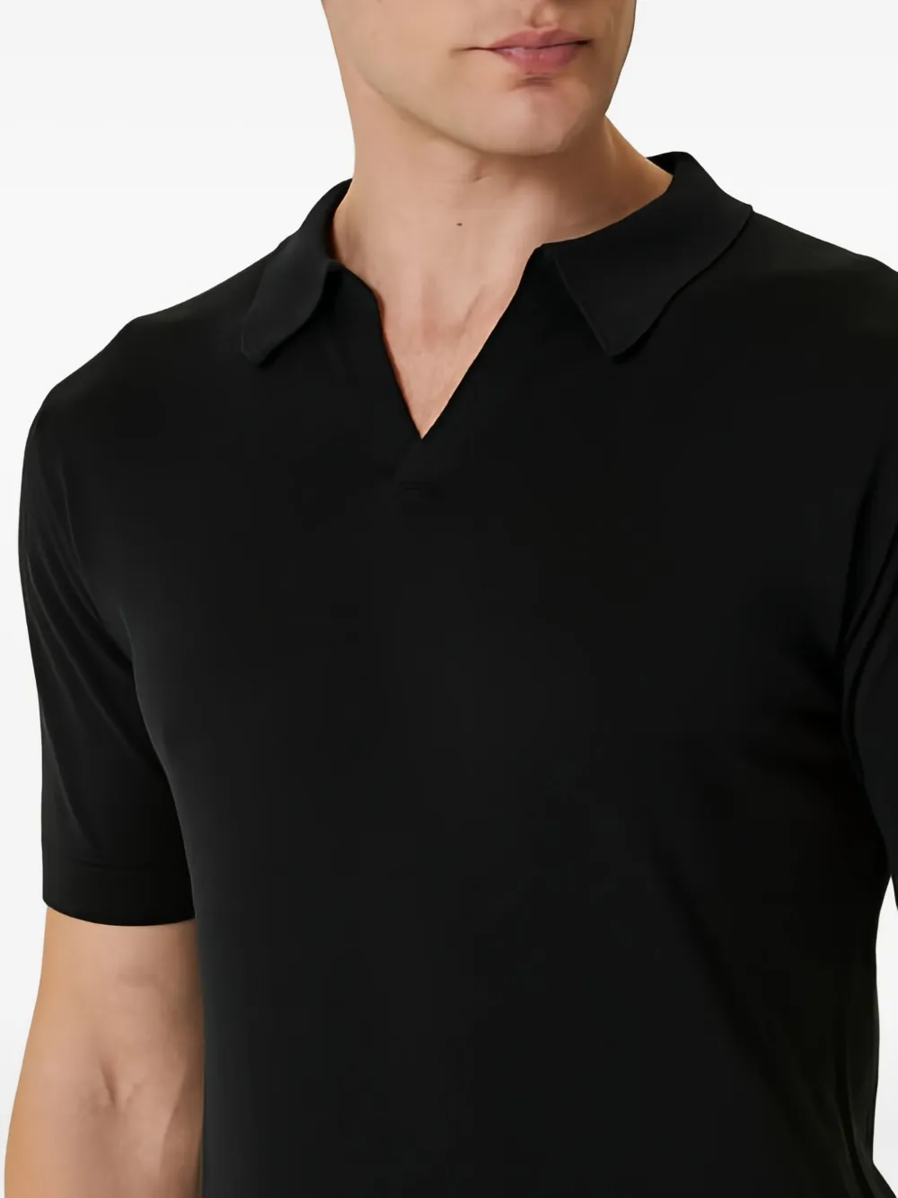 John Smedley Sweater met halve rits Zwart