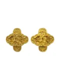 CHANEL Pre-Owned 1994 clover-motif CC earrings - Gold