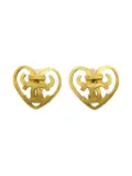 CHANEL Pre-Owned 1995 heart-motif CC earrings - Gold