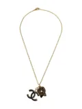 CHANEL Pre-Owned 2002 camellia-pendant necklace - Gold