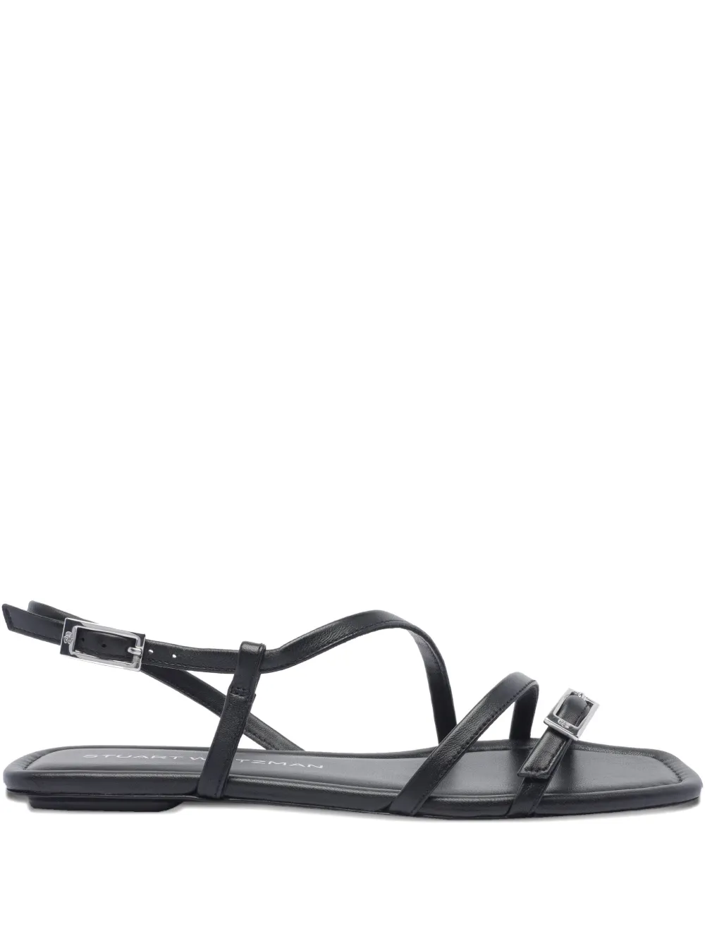 Stuart Weitzman Georgie flat sandals Black