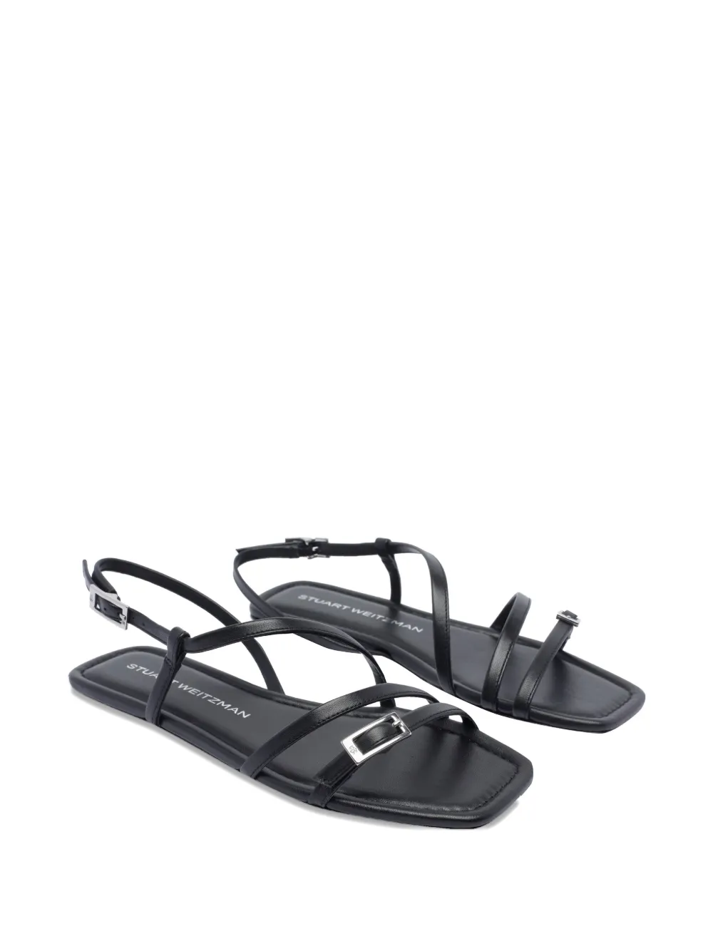 Stuart Weitzman Georgie flat sandals Black