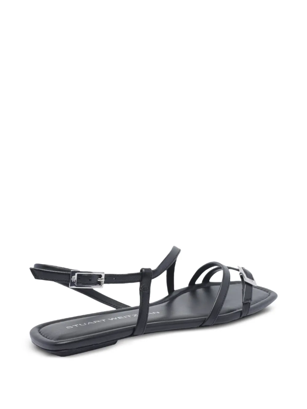 Stuart Weitzman Georgie flat sandals Black