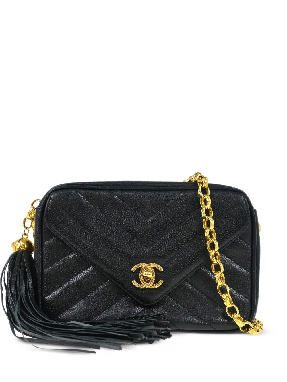 CHANEL Pre-Owned 1992 mini V-stitch quilting shoulder bag | Black | Image 1