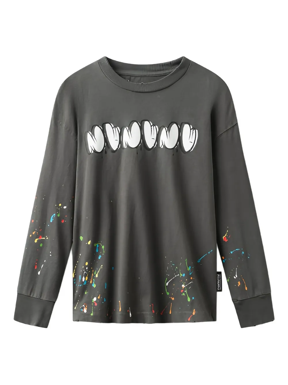 Nununu graphic-print long-sleeve t-shirt - Grigio