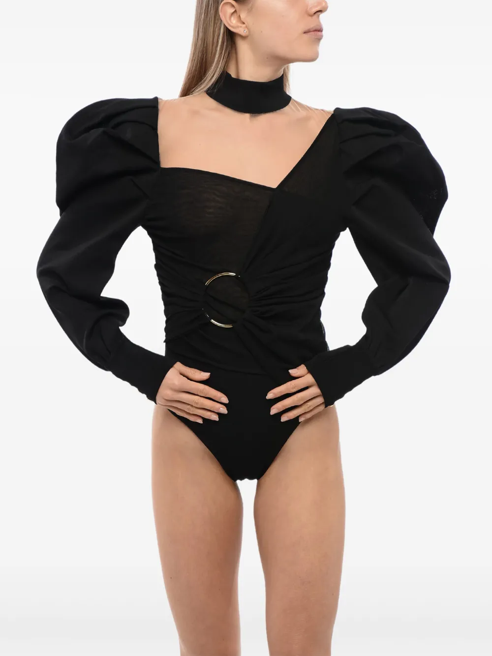 Balmain Body met mouwen van katoen Zwart