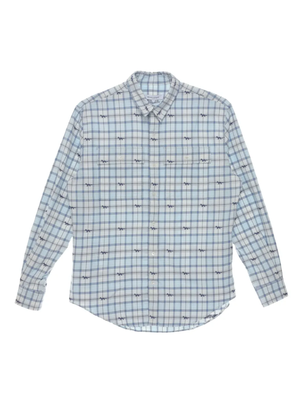 Maison Kitsuné Geruit overhemd Blauw