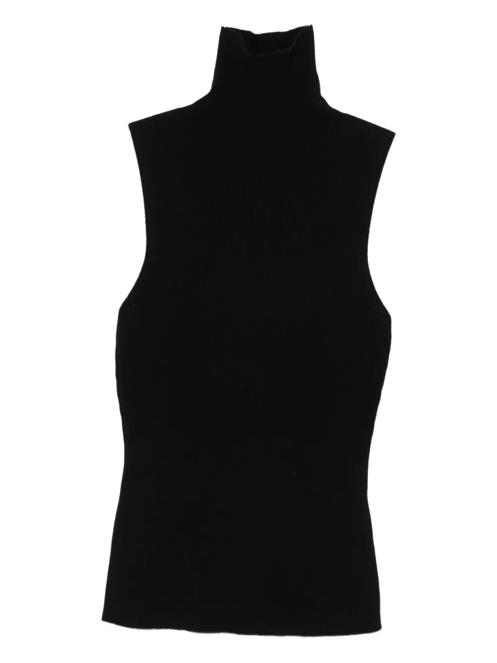 Maje ribbed sleeveless turtleneck top | Black | Image 1
