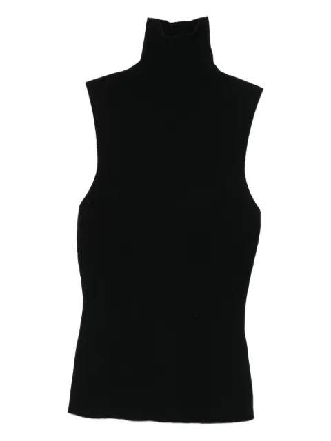Maje ribbed sleeveless turtleneck top