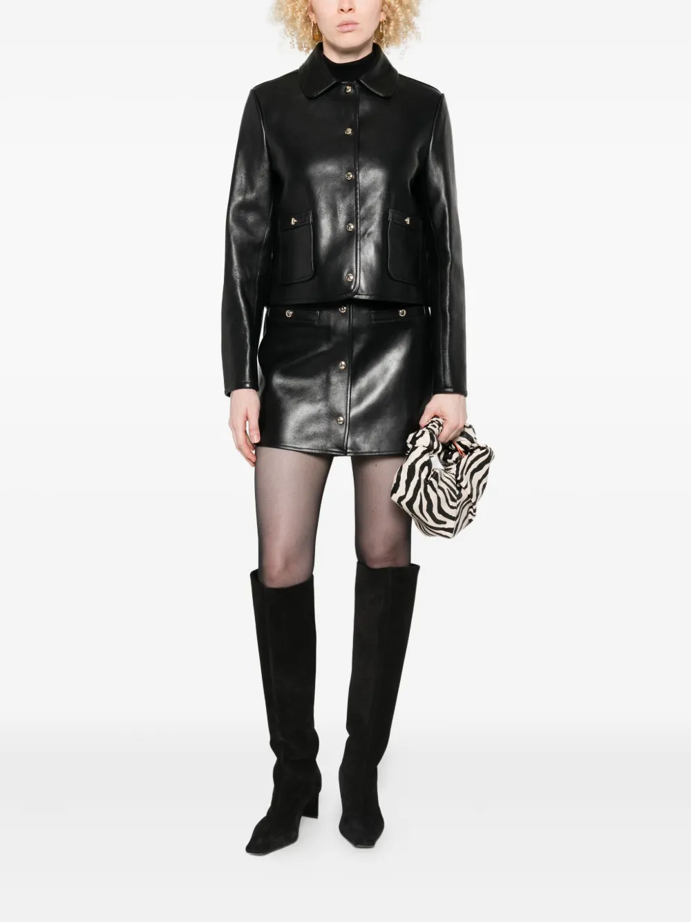 Maje cropped leather jacket | Leather Jackets | Image 2