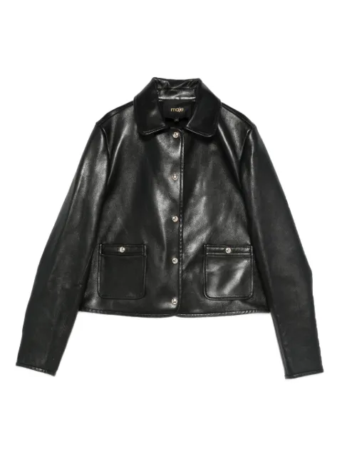Maje cropped leather jacket