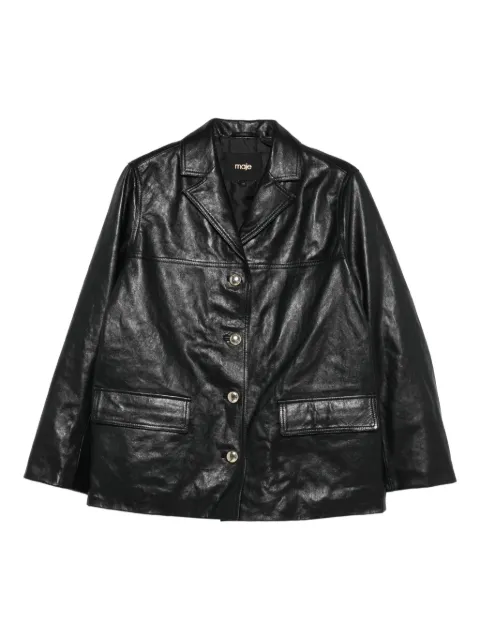 Maje single-breasted leather blazer
