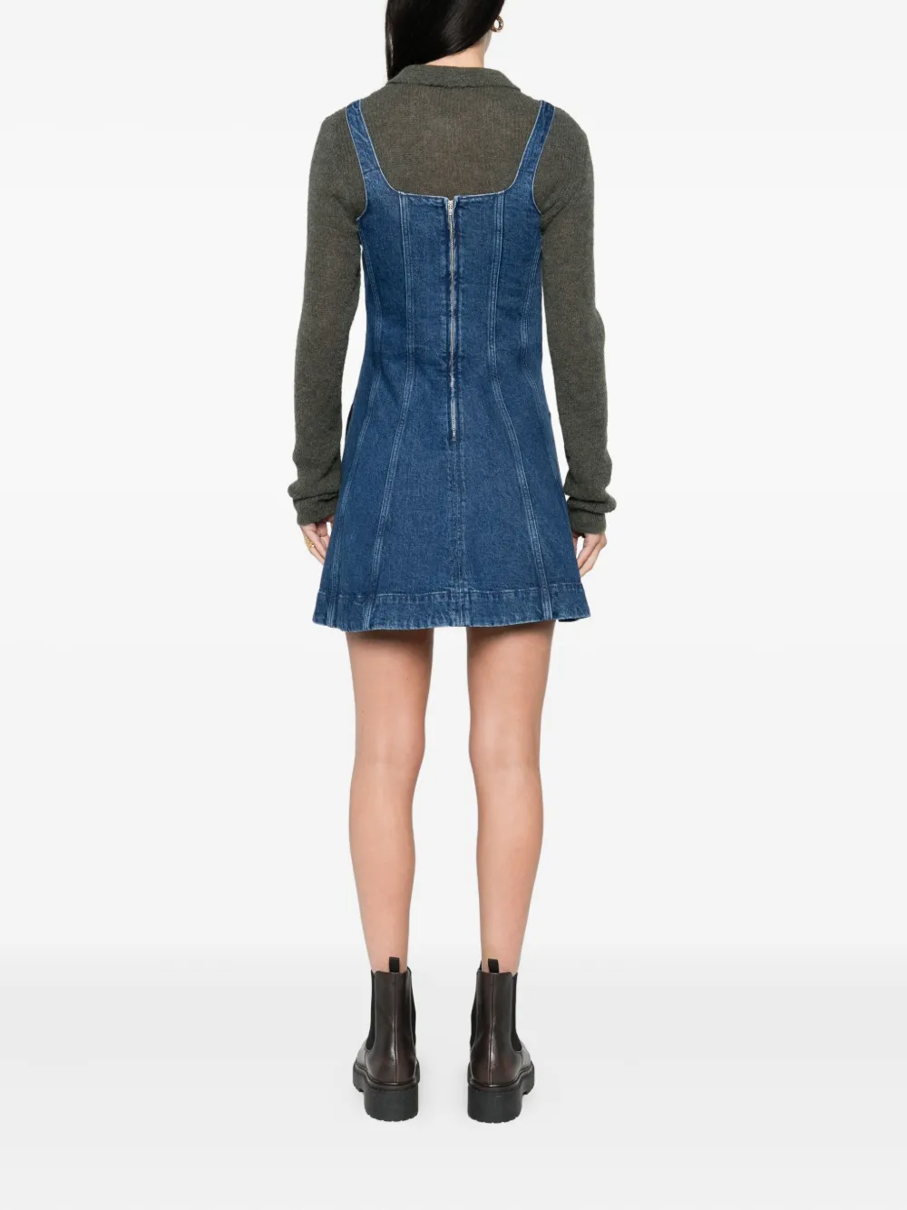 Maje Mini-jurk met vierkante hals Blauw
