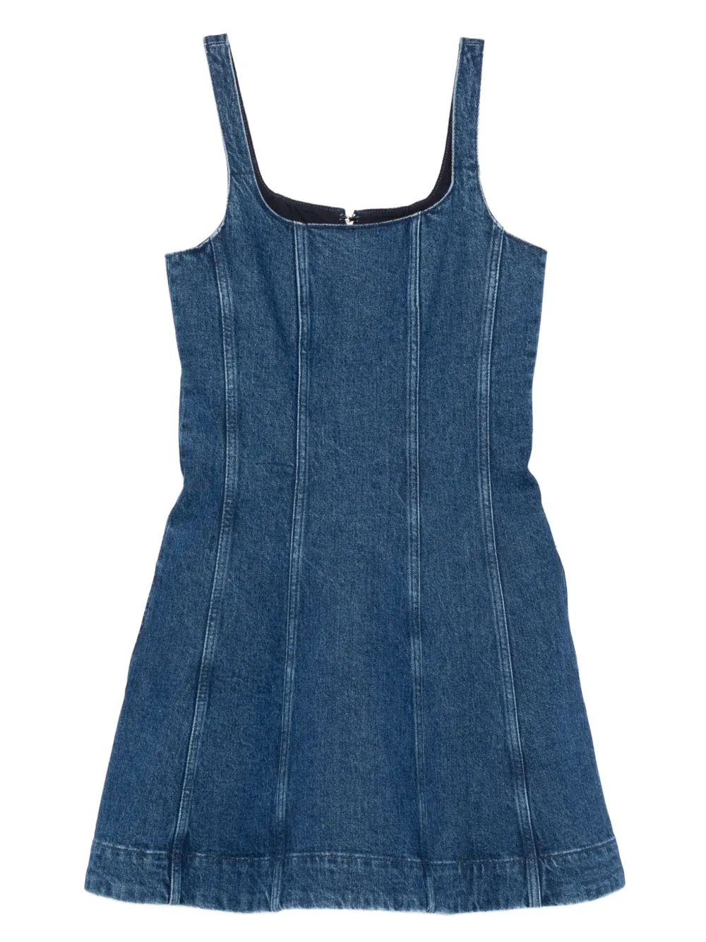 Maje square-neck denim mini dress Blauw