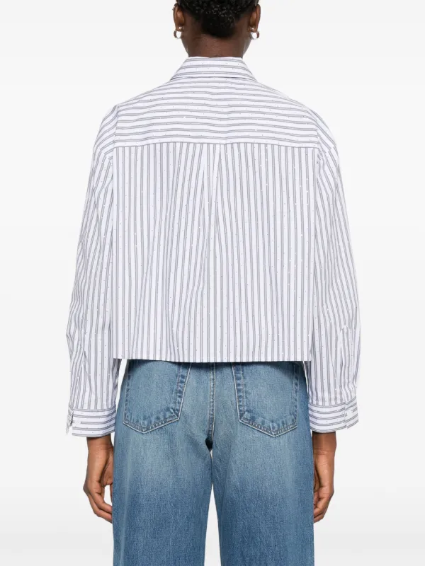 maje ストライプ 長袖シャツ サイズ1 Maje ストライプ シャツ | ホワイト | FARFETCH JP