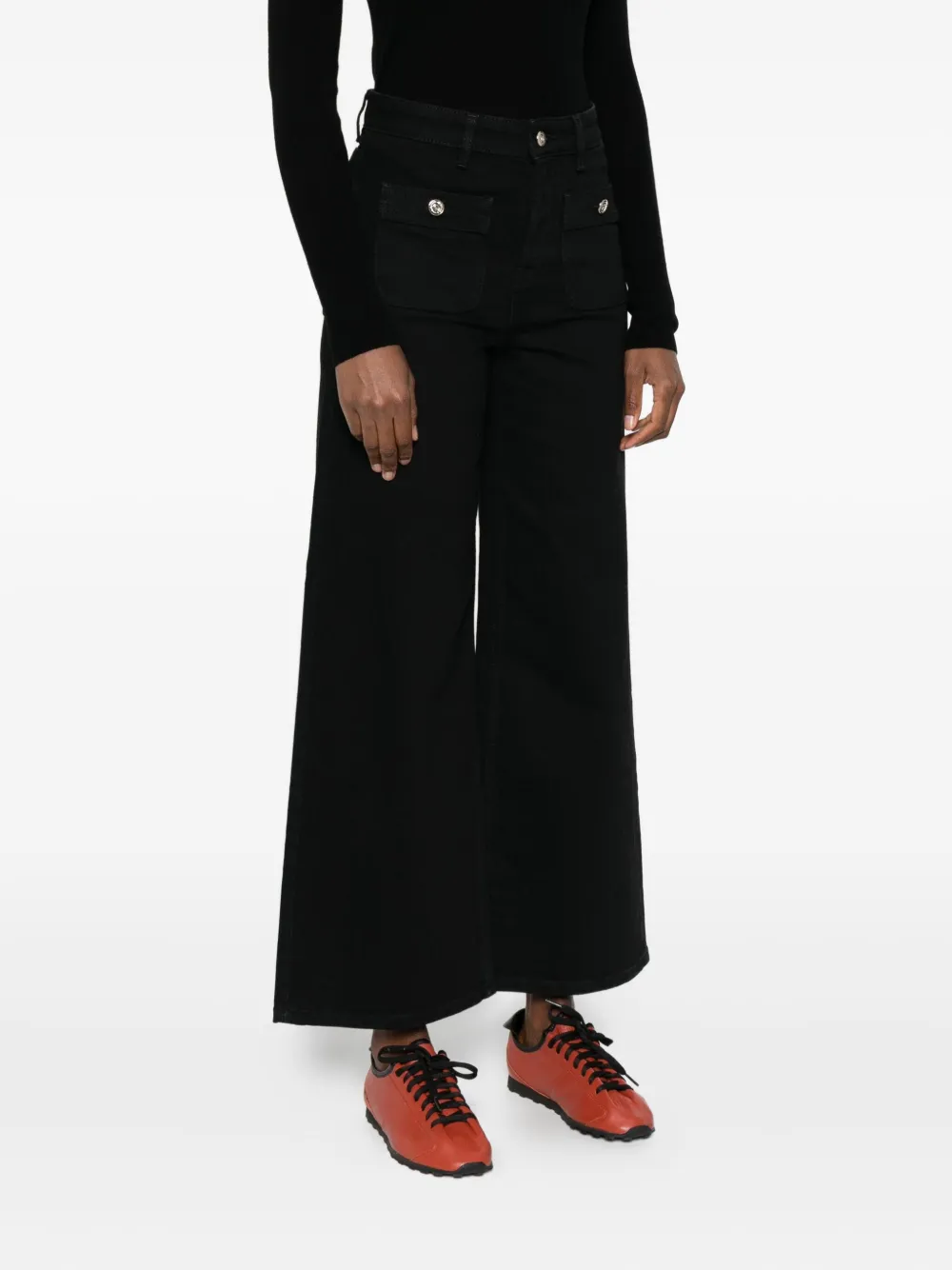 Maje Jeans met klepzak Zwart