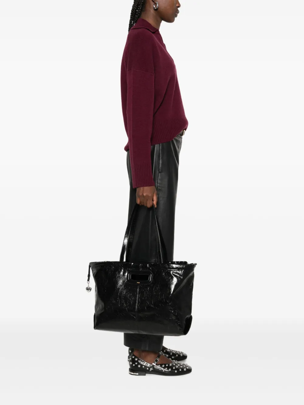 Maje Uitgesneden shopper - Zwart