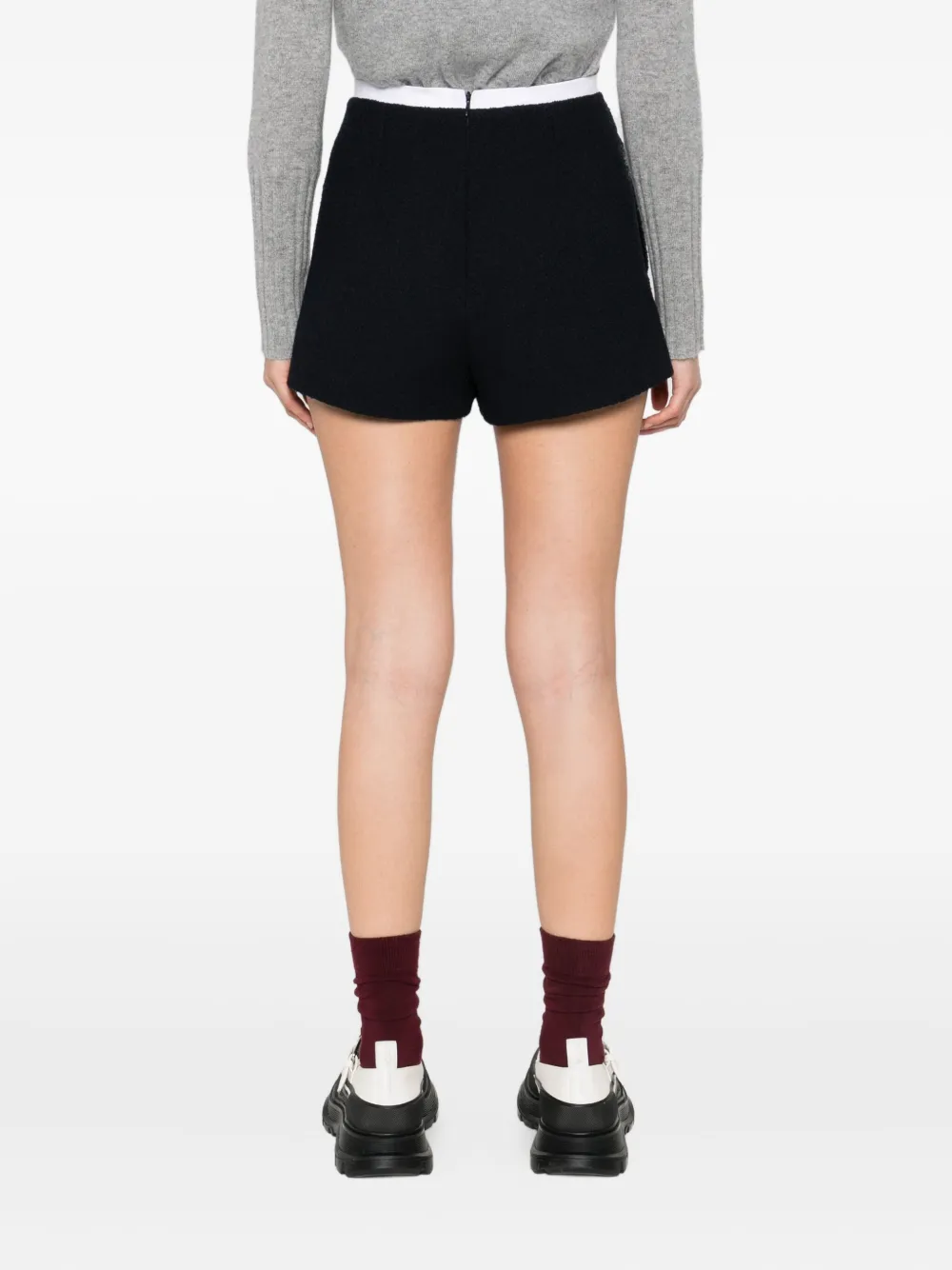 Maje Double-breasted Button-detail Shorts In Black